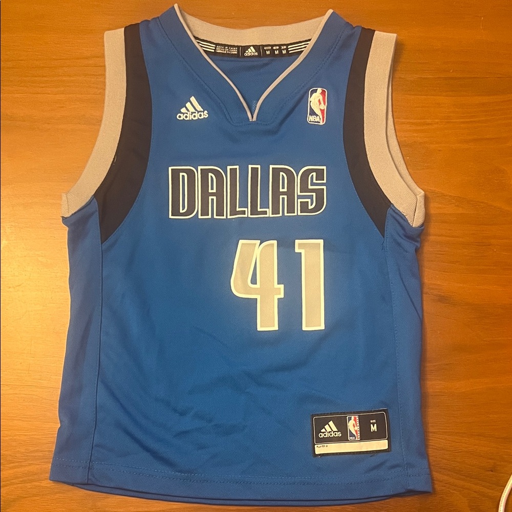 Kids adidas NBA Dallas Mavericks Dirk Nowitzki #41 Jersey Blue Medium